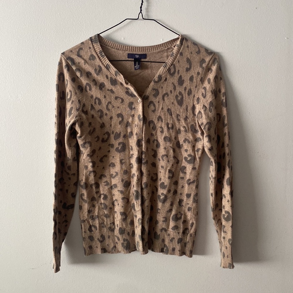 Gap Animal Print Long Sleeves Cardigan